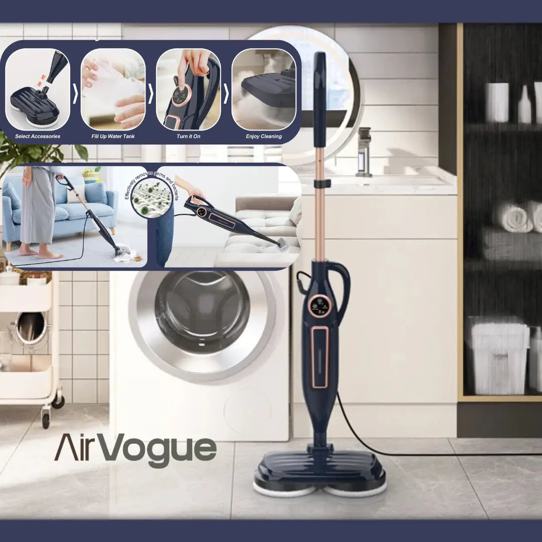 Nettoyeur vapeur canapés, tissus, sol & vitres| AirVogue P7 – Power