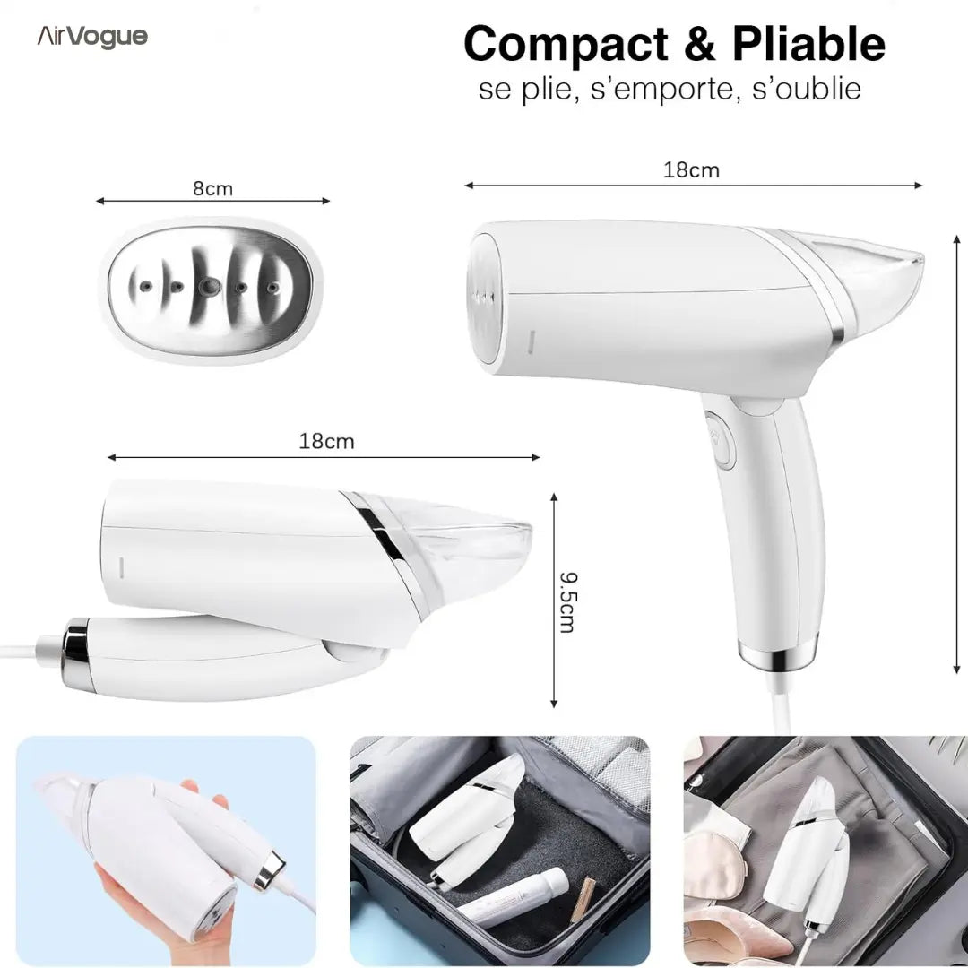 Défroisseur vapeur portable compact  |  AirVogue G0 – Purifier